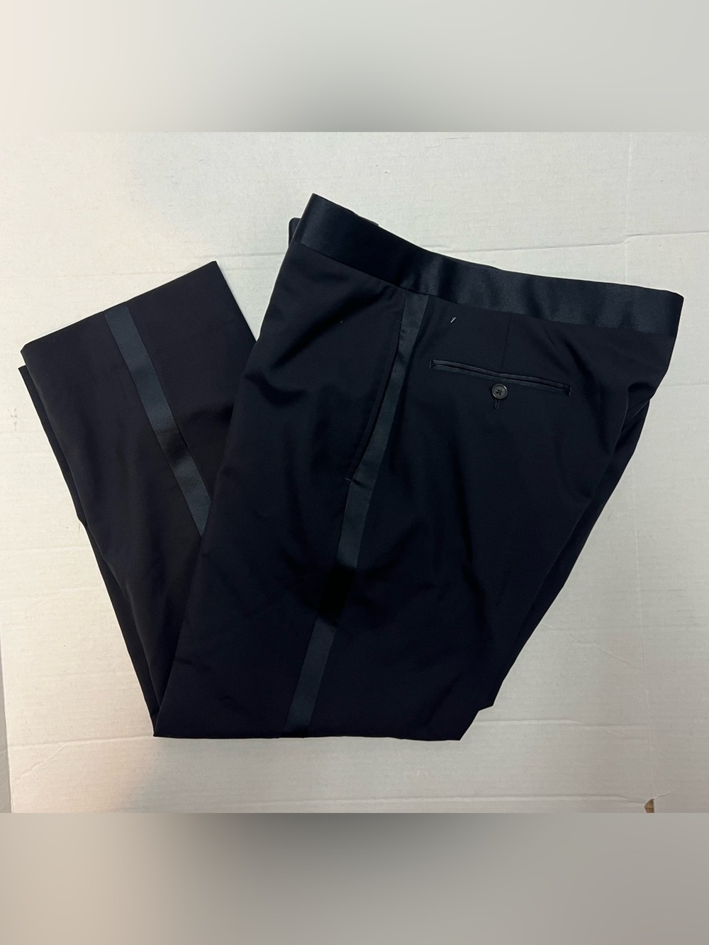 Brooks Brothers 1818 Regent Men's 35x26 Navy Blue Tuxedo Dress Pants Side Stripe
